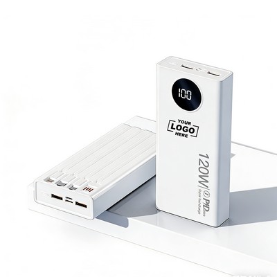 Portable Charger 20000mAh Power Bank with 4 Built in Cables