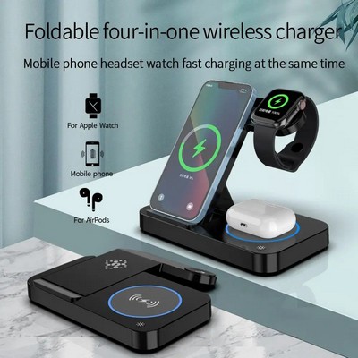 Foldable 15W 3" 1 Fast Wireless Charging Station