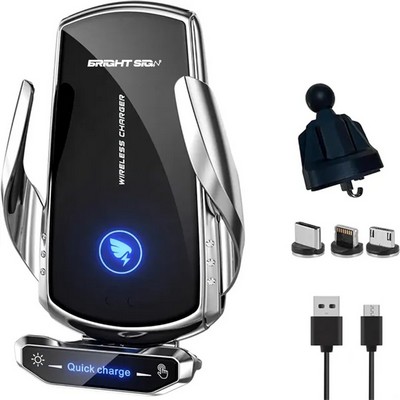 15W Auto-Clamping Wireless Car Charger Mount