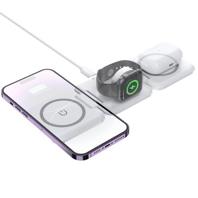 3-in-1 Foldable Magnetic Wireless Charger Dock